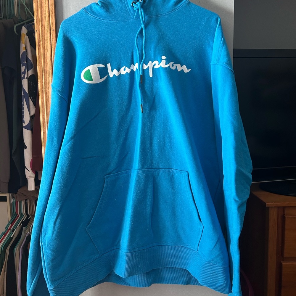 Champion Men's Vibrant Blue Hoodie